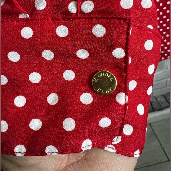 MICHAEL KORS dot print zip front red shirt / size S - Picture 14 of 14